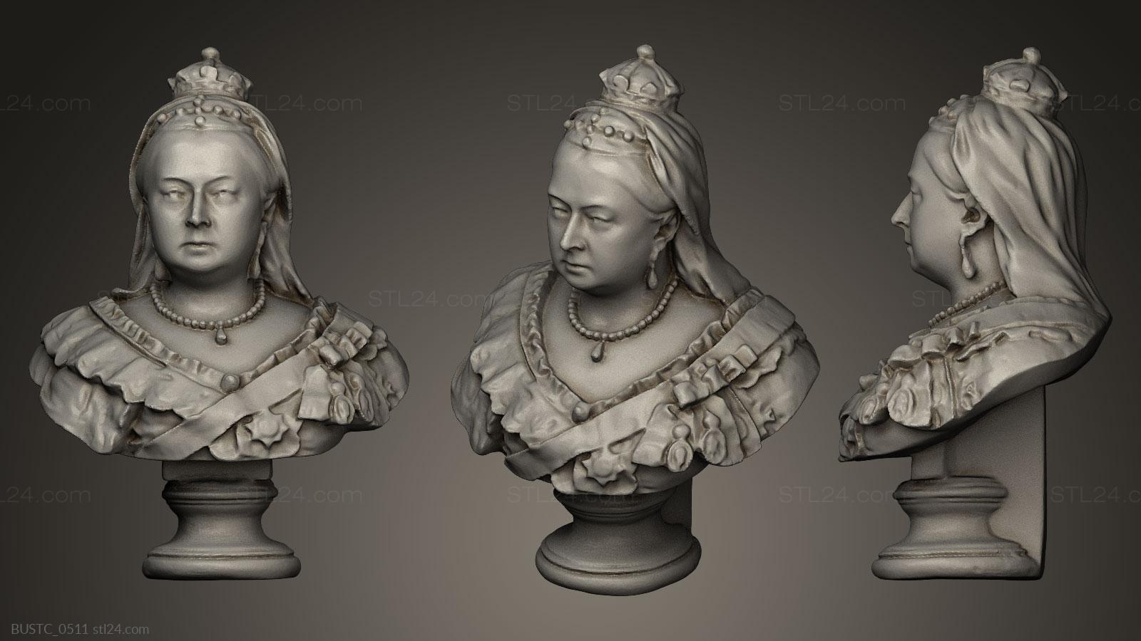 Бюсты и барельефы известных личностей (Королева Виктория, BUSTC_0511) 3D модель для ЧПУ станка